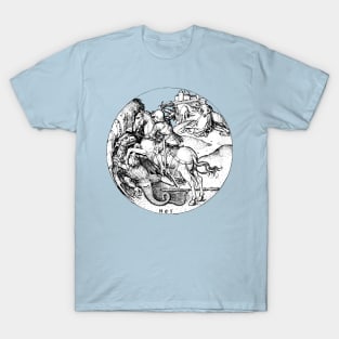 Saint George and the Dragon and Maiden Medieval Renaissance art T-Shirt